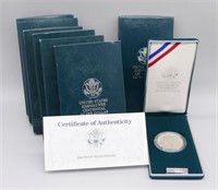 (7) 1990 Eisenhower PROOF Centennial Silver Dollar