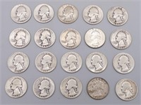 (20) George Washington Silver Quarters