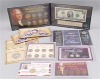 Group of US Coins in Display Cases