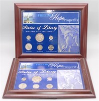 (2) Framed US Silver Coin Collections
