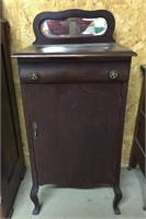 Antique Wooden Cabinet w/ Drawer & Door