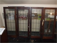 (4) LEADED GLASS INTERIOR CABINET DOORS