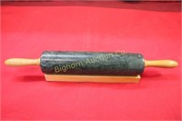 Green Marble Rolling Pin w/ Wooden Base