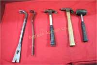 Pry Bars, Claw Hammers, Rubber Mallet