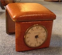 Clock in leather folding case