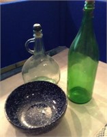 Glass bottles & bowls