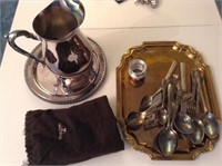 Silver plate- leonard, silverware& tray