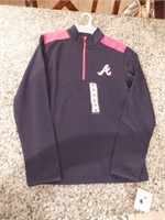 New Mens Atlanta Braves Pullover Jacket Small