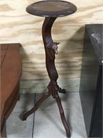 32 Inch Black Forest Carved Plant Stand