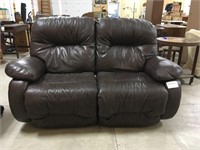 Brown Leather Recliner Love Seat