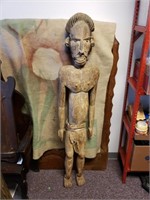 Heavy carved wood african figure