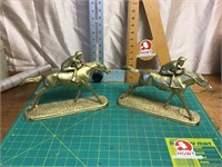Bronze racehorse painted gold