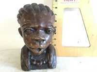 African wood carved face
