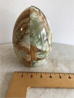 Alabaster bookends egg shape