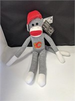 Brand New Calgary Flames Plush Sock Monkey