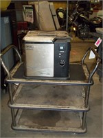 3 Tier Metal/Poly Rolling Cart 18 x 39 W/ Contents