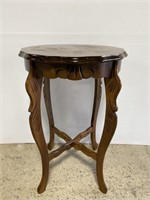 Vintage carved wood plant stand table