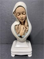 Vintage ceramic praying Madonna statue