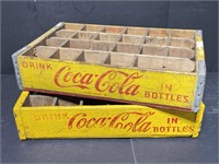 Pair of vintage wood Coca-Cola bottle crates