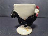 Small ceramic rooster egg cup