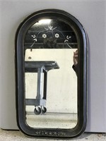 Antique wooden framed etched glass mirror