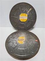 Pair of Eastman vintage film reel canisters