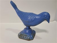 Vintage painted cast iron blue bird