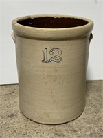 XL stamped stoneware crock w/ handles