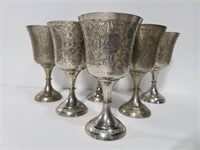 Set of 6 World Gift metal etched goblets