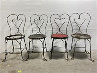 Set of 4 vintage metal bistro chairs