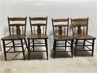 Set of antique wood chairs