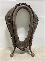Antique leather & metal horse harness