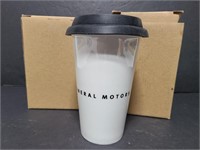 Two new General Motors travel coffee mugs
