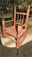 CHILD'S COUNTRY ROCKER W/RED PAINT