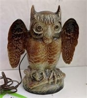 Unique Owl Lamp, Approx 12" h