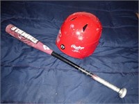 Rawlings XL Metal Bat & Helmit