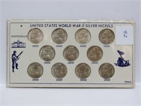 1942-1945 unc silver nickels