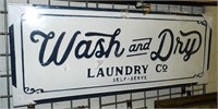 New Enamel Laundry Sign 36" x 14"