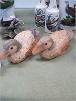 Pair of hand carved ducks