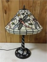Stained Glass Dragonfly Lamp