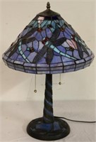 Blue Dragonfly stained glass lamp
