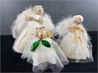 1950's Angel Ornaments w/ Painted Faces - 3 Total