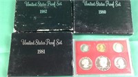 Lot of four US proof set
