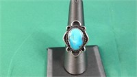 Native American sterling and turquoise ring