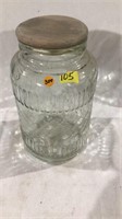 Glass jar with wood top