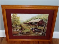 Framed Farm Scene By Marilyn Rea