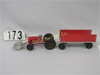 TOOTSIE TOY TRACTOR & WAGON: