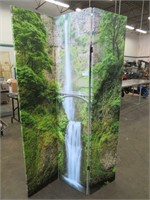 3 FOLD SCREEN WITH WATERFALL PICTURE SCENE
