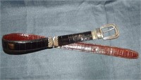 Reversible Black/Brown Leather Belt Size Small 28"