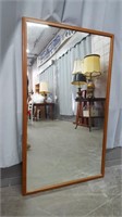 LARGE TEAK FRAMED MIRROR